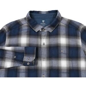 Kuhl Mens Law Flannel Long Sleeve Plaid Up Shirt Hiking Metal Buttons 7373 Large